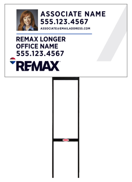 Sentry Round Rod H-Stake Frame and Associate Name w Photo Sign Panel, 18h x 30w, 10mm Corrugated